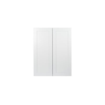 Ready to Assemble 24x30x12 in. Shaker Double Door Wall Cabinet with 2-Shelf in White - Super Arbor