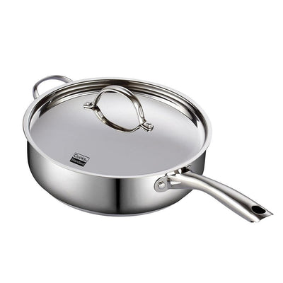 Classic 5 qt. Stainless Steel Saute Pan with Lid - Super Arbor