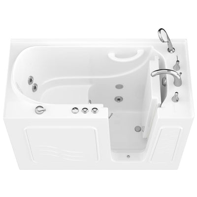 HD Series 53 in. Right Drain Quick Fill Walk-In Whirlpool Bath Tub with Powered Fast Drain in White - Super Arbor