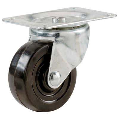 2 in. Soft Rubber Swivel Plate Caster with 90 lb. Load Rating - Super Arbor