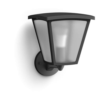 White Inara Black Outdoor LED Wall Lantern Sconce with Wireless A19 Smart Light Bulb - Super Arbor