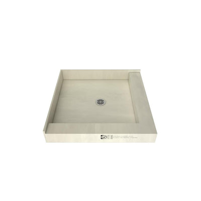 Redi Base 36 in. x 36 in. Double Threshold Shower Base with Center Drain and Polished Chrome Drain Plate - Super Arbor