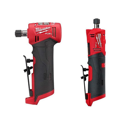 M12 FUEL 12-Volt Lithium-Ion Brushless Cordless 1/4 in. Right Angle and Straight Die Grinder Kit (Tool-Only Kit) - Super Arbor
