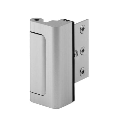 Door Reinforcement Lock, 3 in. Stop, Aluminum Construction, Satin Nickel Anodized Finish - Super Arbor