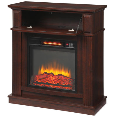 Albury 31 in. Freestanding Compact Infrared Electric Fireplace in Cherry - Super Arbor