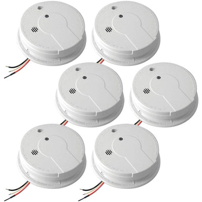 FireX Hardwire Smoke Detector with 9-Volt Battery Backup (6-Pack) - Super Arbor