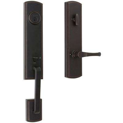 Copper Creek 
    Soft Contemporary Polished Stainless Door Handleset with Right Hand Scandinavian Lever Trim - Super Arbor