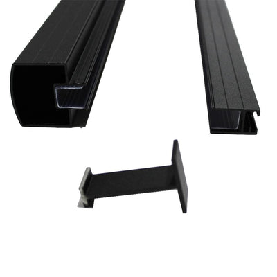 Vista Aluminum 8 ft. Textured Black Aluminum Level Top and Bottom Rail Pack - Super Arbor