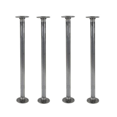 1 in. x 2.5 ft. L Black Steel Pipe Flange Table Leg Kit (Set of 4) - Super Arbor
