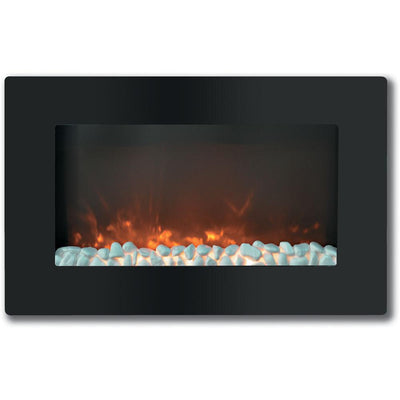 Callisto 30 in. Wall-Mount Electric Fireplace in Black - Super Arbor
