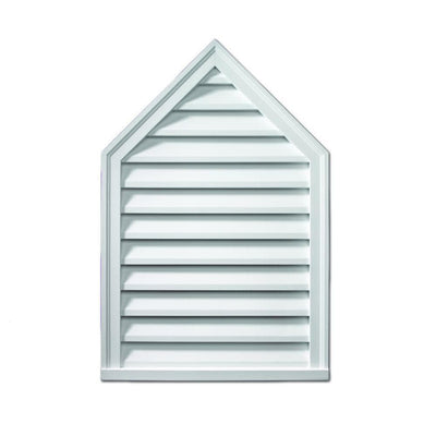 24 in. x 36 in. x 2 in. Polyurethane Decorative Peaked Louver Pitch 12/12 - Super Arbor