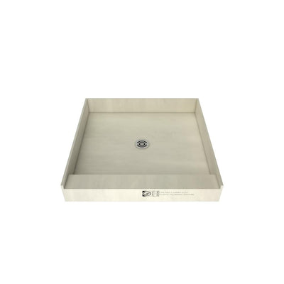 Redi Base 32 in. x 32 in. Single Threshold Shower Base with Center Drain and Polished Chrome Drain Plate - Super Arbor