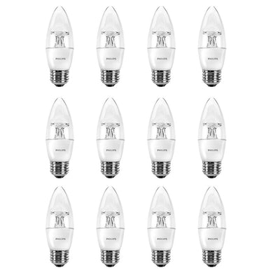 Philips 40-Watt Equivalent B11 Dimmable LED Light Bulb Soft White (12-Pack) - Super Arbor