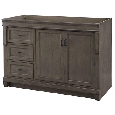Naples 48 in. W Bath Vanity Cabinet Only in Distressed Grey with Left Hand Drawers - Super Arbor