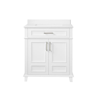 Highgate 30 in. W x 22 in. D Bath Vanity in White with Cultured Marble Vanity Top in White with White Basin - Super Arbor