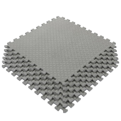 Ottomanson Multi-Purpose Grey 24 in. x 24 in. EVA Foam Interlocking Anti-Fatigue Exercise Tile Mat (6-Pack)