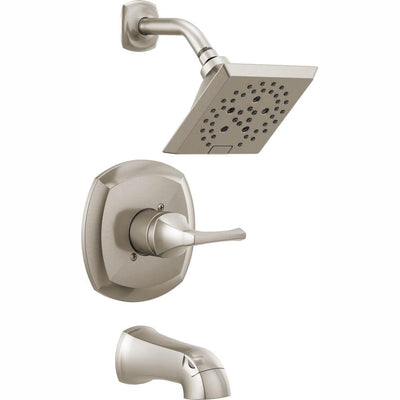 Portwood Single-Handle 5-Spray Tub and Shower Faucet with H2Okinetic in SpotShield Brushed Nickel (Valve Included) - Super Arbor
