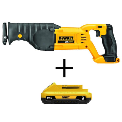 20-Volt MAX Lithium-Ion Cordless Reciprocating Saw (Tool-Only) with Bonus Compact Battery Pack 3.0 Ah - Super Arbor