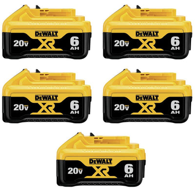 20-Volt MAX XR Premium Lithium-Ion 6.0Ah Battery Pack (5-Pack) - Super Arbor