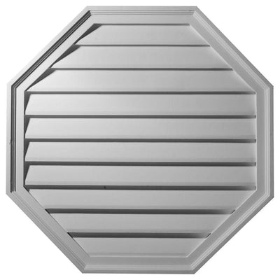30 in. x 30 in. Octagon Primed Polyurethane Paintable Gable Louver Vent - Super Arbor