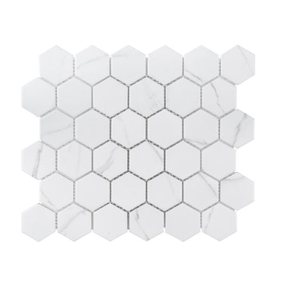 Jeffrey Court Whisper Valley White 11 in. x 12.687 in. x 6 mm Hexagon Matte Porcelain Wall and Floor Mosaic Tile - Super Arbor