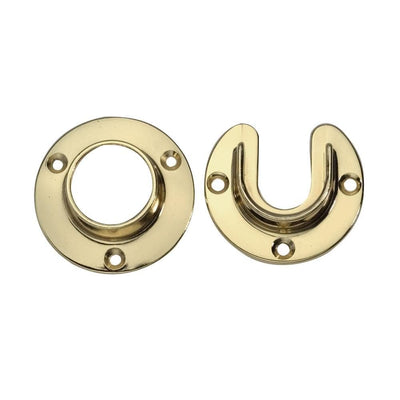 1-5/16 in. Polished Brass Heavy Duty Closet Rod Flange Set of Pair - Super Arbor