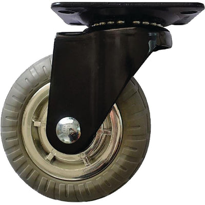 4 in. Chrome Spokes Swivel Caster with 220 lbs. Load Capacity and Soft Rubber Tread (4-Pack) - Super Arbor