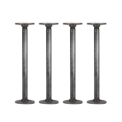 1/2 in. x 1 ft. L Black Steel Pipe Flange Table Leg Kit (Set of 4) - Super Arbor