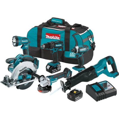 18-Volt LXT Lithium-Ion Cordless Combo Kit (6-Piece) with (2) Battery (3.0Ah), Rapid Charger and Tool Bag - Super Arbor