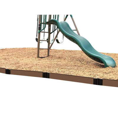 Frame It All 16 ft. x 1 in. Uptown Brown Composite Straight Playground Border Edging - Super Arbor