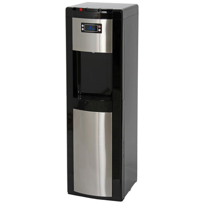 3-5 Gal. ENERGY STAR Hot/Room/Cold Temperature Bottom Load Water Cooler Dispenser with Kettle Feature in Black/Stainless - Super Arbor