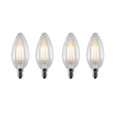 Bulbrite 40W Equivalent Warm White Light B11 Dimmable LED Filament Light Bulb (4-Pack) - Super Arbor