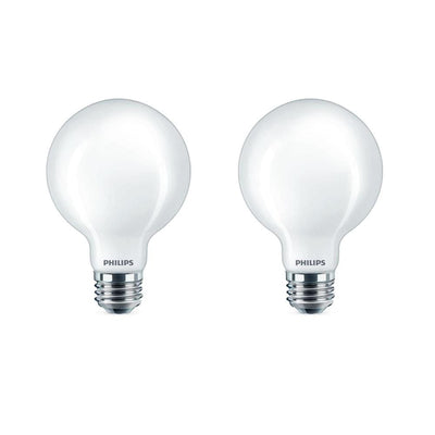 Philips 40-Watt Equivalent G25 Dimmable LED Light Bulb Soft White Frosted Globe (2-Pack) - Super Arbor