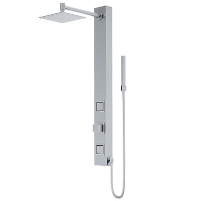 Orchid 39.375 in. 2-Jet High Pressure Shower System with Fixed Rainhead and Handheld Dual Shower in Stainless Steel - Super Arbor