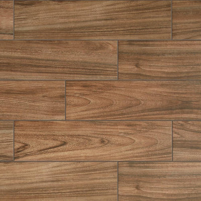Daltile Baker Wood 6 in. x 24 in. Walnut Glazed Porcelain Floor and Wall Tile (14.55 sq. ft./Case) - Super Arbor
