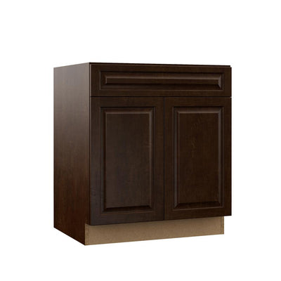 Designer Series Gretna Assembled 30x34.5x23.75 in. Sink Base Kitchen Cabinet in Espresso - Super Arbor