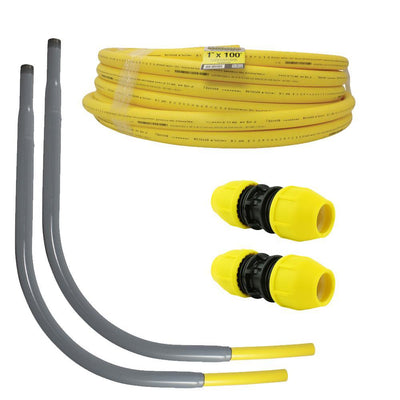1 in. Polyethylene Gas Pipe New Install Kit (1) 1 in. x 100 ft. Pipe (2) 1 in. Couplers (2) 1 in. Meter Risers