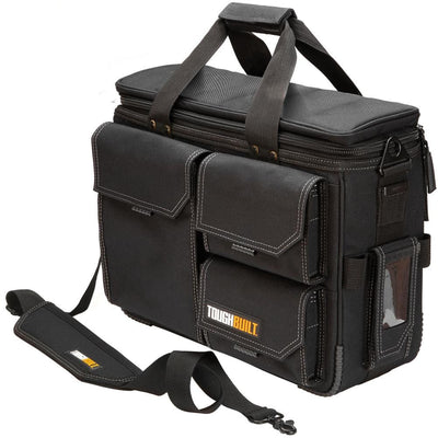 19.5 in. Large Quick Access Laptop Tool Bag and Shoulder Strap in Black - Super Arbor