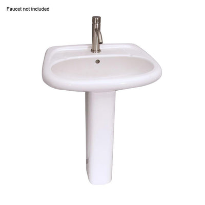 Barclay Products Flora 24 in. Pedestal Combo Bathroom Sink with 1 Faucet Hole in White - Super Arbor