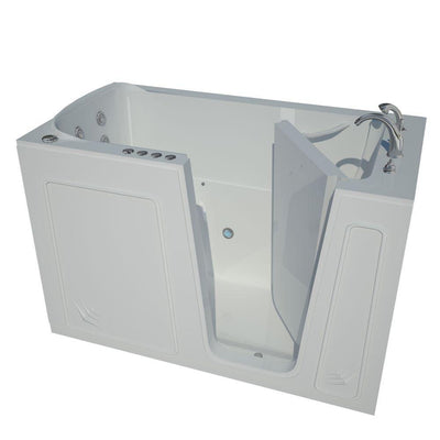 Nova Heated 5 ft. Walk-In Air and Whirlpool Jetted Tub in White with Chrome Trim - Super Arbor