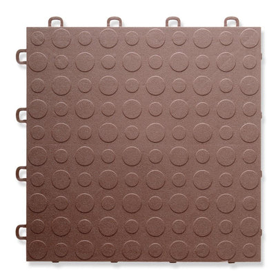BlockTile Brown - 12 in. x 12 in. Modular Interlocking Garage Floor Tiles (Set of 30)