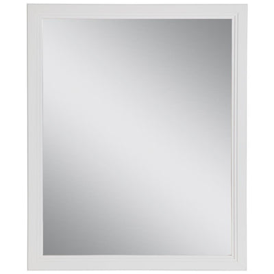 Brinkhill 26 in. W x 31 in. H Framed Wall Mirror in White - Super Arbor