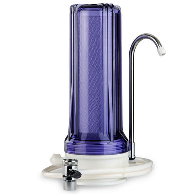 Countertop Drinking Water Filtration System, Clear Housing - Includes 2.5 in. x 10 in. Carbon Block Filter - Super Arbor