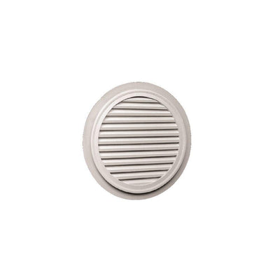 32 in. x 32 in. Round White Polyurethane Weather Resistant Gable Louver Vent - Super Arbor