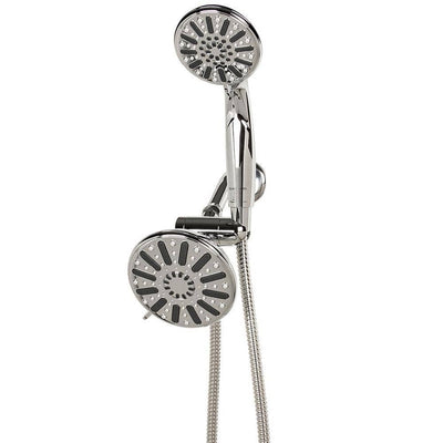 6-spray 5 in. Dual Shower Head and Handheld Shower Head in Chrome - Super Arbor
