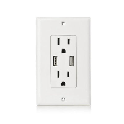 Electrical Outlet Receptacle with 2-High Power USB Ports - Super Arbor
