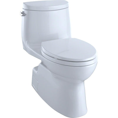 Carlyle II 1-Piece 1.28 GPF Single Flush Elongated Skirted Toilet with CeFiONtect in Cotton White - Super Arbor