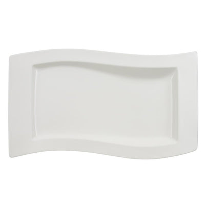 NewWave White Porcelain 19.5 in. Rectangular Platter - Super Arbor