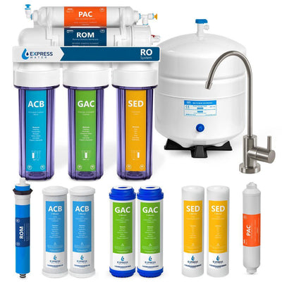 Express Water Reverse Osmosis 5 Stage Water Filtration System – with Faucet, Tank, and 4 Replacement Filters – 50 GPD - Super Arbor