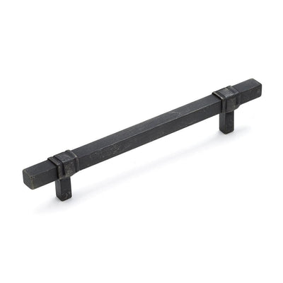6-5/16 in. (160 mm) Center-to-Center Matte Black Iron Contemporary Drawer Pull - Super Arbor
